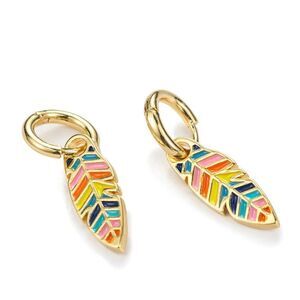 Bohemian Painted Feather Dangle Earrings